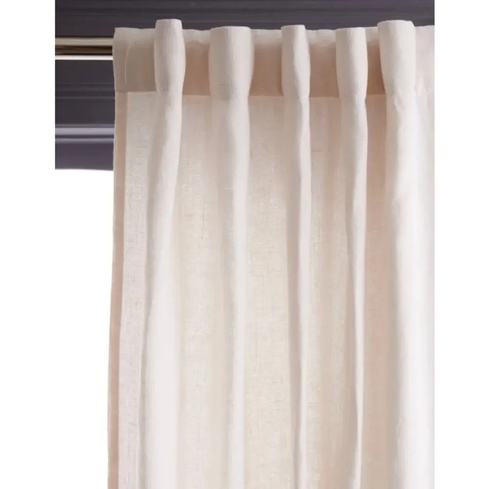Quince European Heavyweight Linen Room Light Filtering Curtain White #42